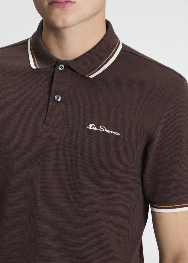Ben Sherman Polos Signature pique polo - chestnut