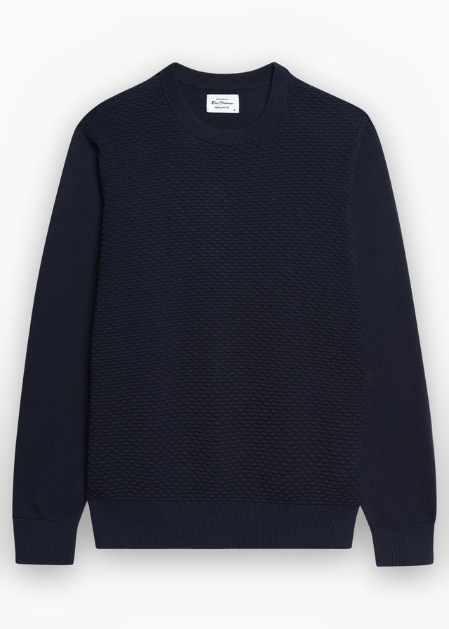 Ben Sherman Sweaters Texture front crew - dark navy