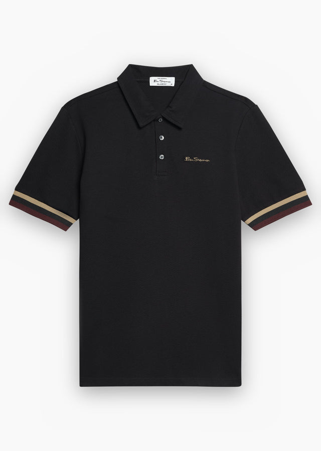 Ben Sherman Polos Cuff detail polo - black
