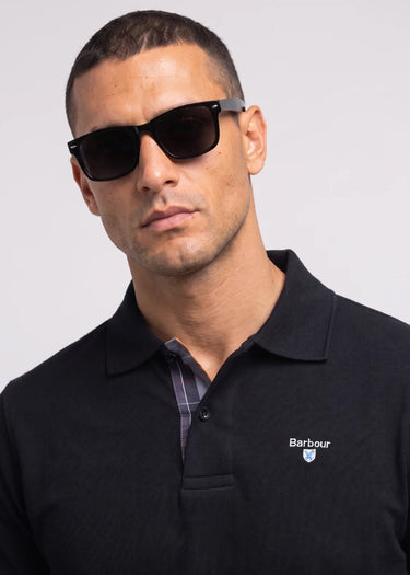 Barbour Polo's Barbour tartan pique tailored polo shirt - black modern