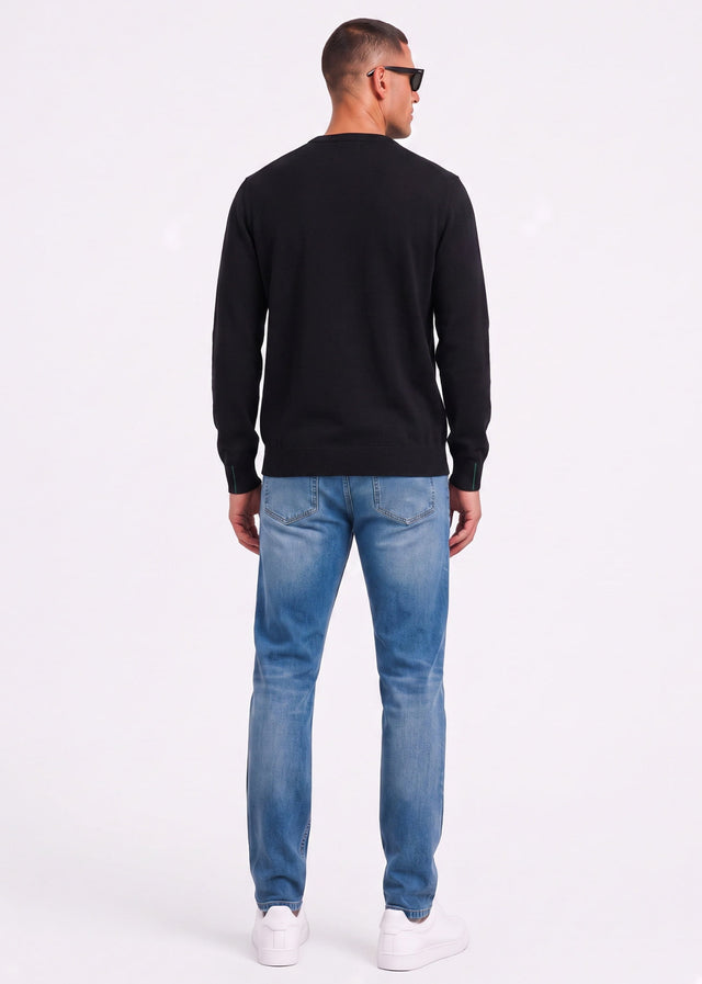 Lacoste Sweaters Regular fit crew neck sweater - black