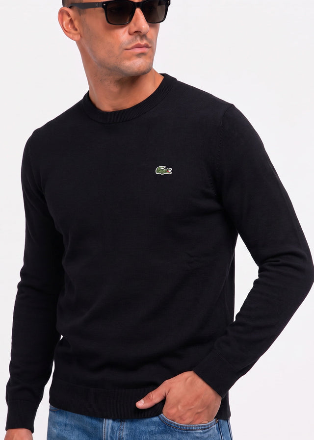 Lacoste Sweaters Regular fit crew neck sweater - black