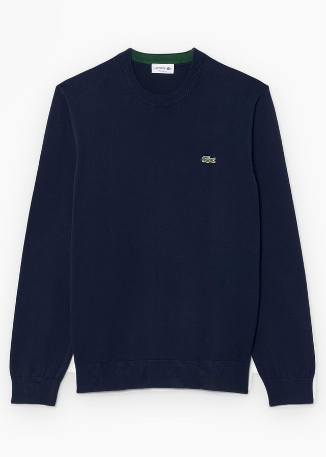 Lacoste Sweaters Regular fit crew neck sweater - navy blue