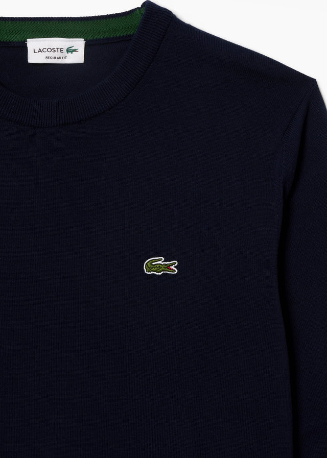Lacoste Sweaters Regular fit crew neck sweater - navy blue