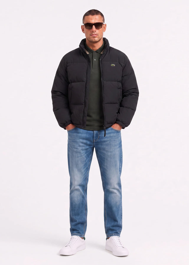 Lacoste Jackets Water-repellent packable hood down jacket - black