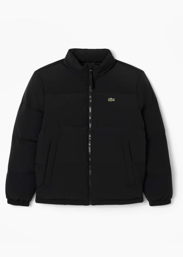 Lacoste Jackets Water-repellent packable hood down jacket - black