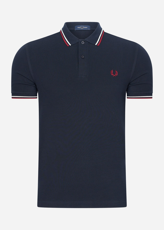 Fred Perry Polos Twin tipped fred perry shirt - navy snow white burnt red