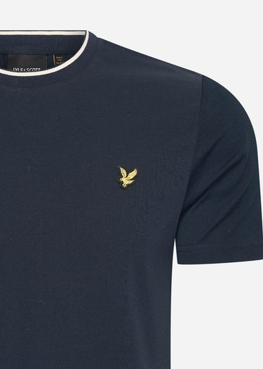 Lyle & Scott T-shirts Tipped t-shirt - dark navy chalk