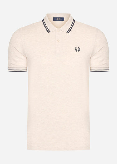 Fred Perry Polo's Twin tipped fred perry shirt - porridge marl anchor grey anchor grey