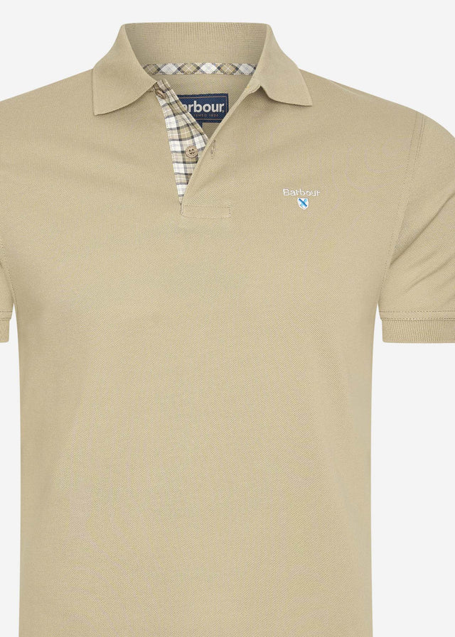 Barbour Polos Tartan pique polo - washed stone