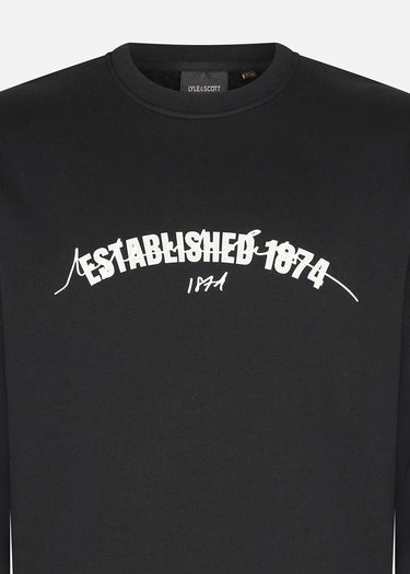 Lyle & Scott Truien Established 1874 graphic crew neck sweatshirt - jet black