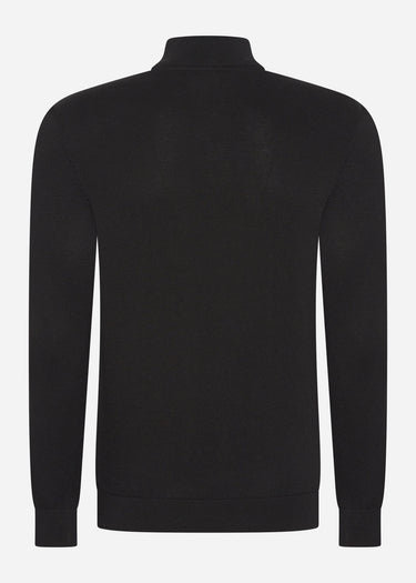Barbour International Truien Murrey quarter placket knit - black
