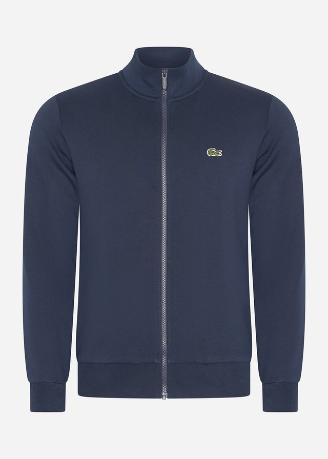 Lacoste Sweaters Brushed fleece zip through sweater - Navy