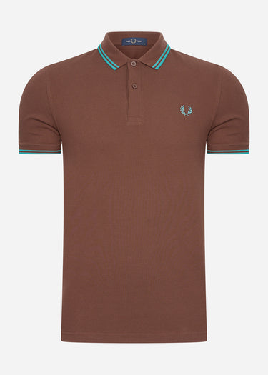 Fred Perry Polo's Twin tipped fred perry shirt - whisky brown deep mint