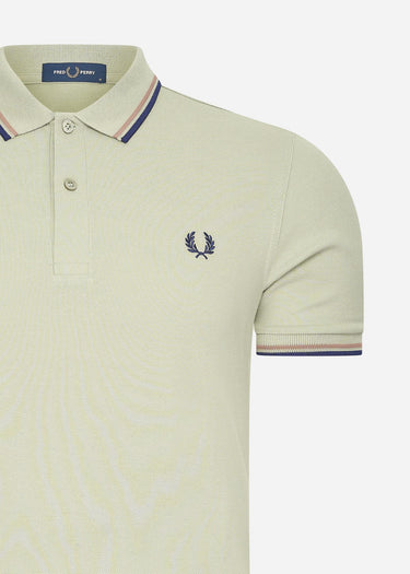 Fred Perry Polo's Twin tipped fred perry shirt - seagrass light rust french navy