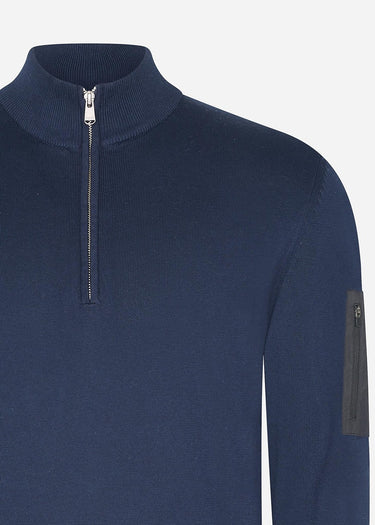Barbour International Truien Blades cotton half zip jumper - navy