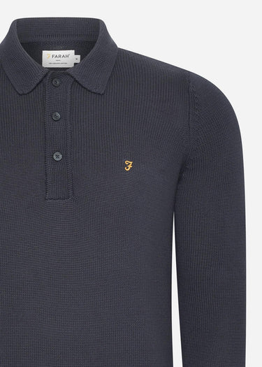 Farah Truien Sweater hamlet knit ls polo - true navy