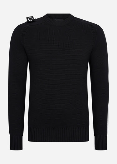 MA.Strum Truien Milano knit crew neck - jet black