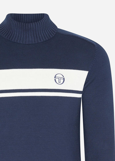 Sergio Tacchini Truien Damarindo knit knit tutle neck - maritime blue gardenia