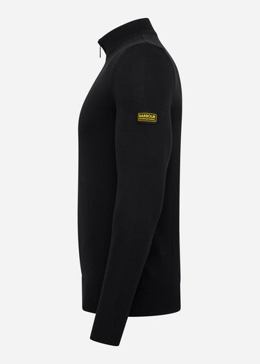 Barbour International Truien Cotton half zip knit - black