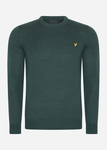 Lyle & Scott Truien Cotton merino crew neck jumper - argyle teal