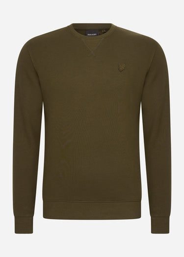 Lyle & Scott Truien Tonal eagle crew neck sweatshirt - olive