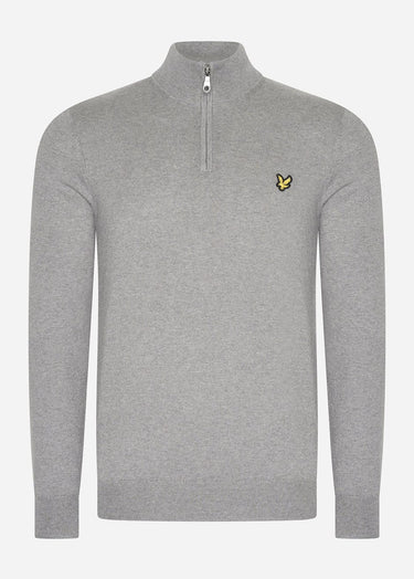 Lyle & Scott Sweaters Bundle cotton merino quarter zip jumper - jet black - dark navy - mid grey marl