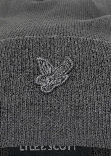 Lyle & Scott Mutsen Tonal eagle beanie - gunmetal