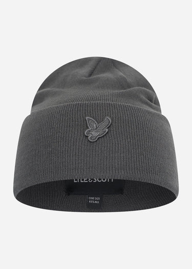 Lyle & Scott Mutsen Tonal eagle beanie - gunmetal