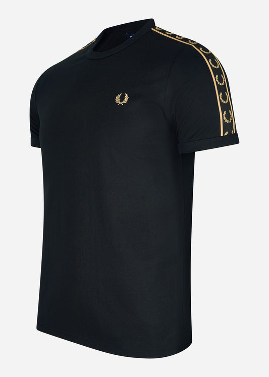Fred Perry T-shirts  Contrast tape ringer t-shirt - black stone 