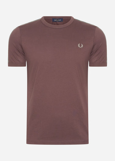 Fred Perry T-shirts Contrast tape ringer t-shirt - brick warm grey