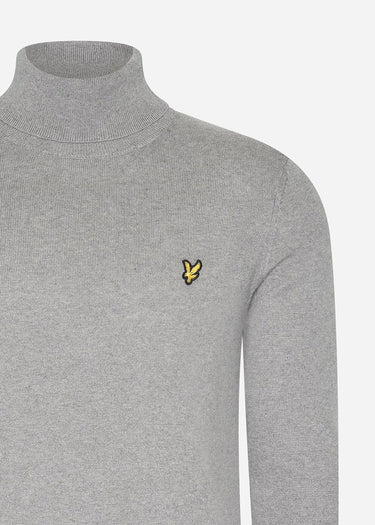 Lyle & Scott Truien Cotton merino turtleneck jumper - mid grey marl