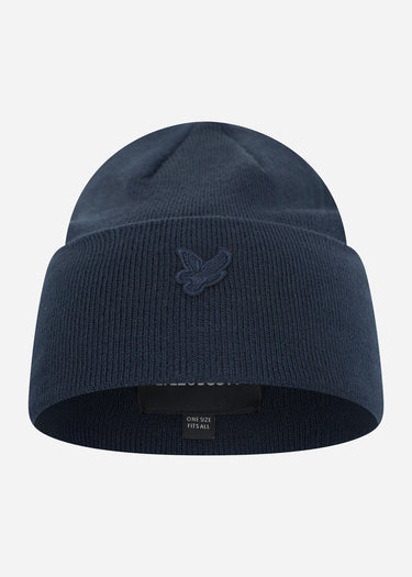 Lyle & Scott Mutsen Tonal eagle beanie - dark navy