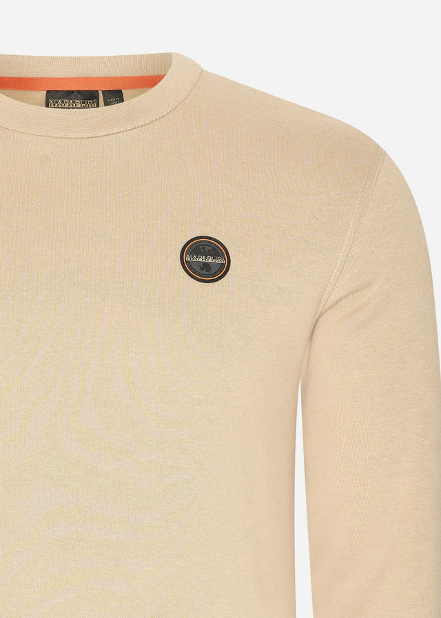 Napapijri Sweaters Badge crewneck sweater - beige rocky