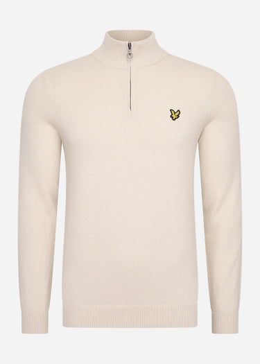 Lyle & Scott Truien Cotton merino quarter zip jumper - taupe