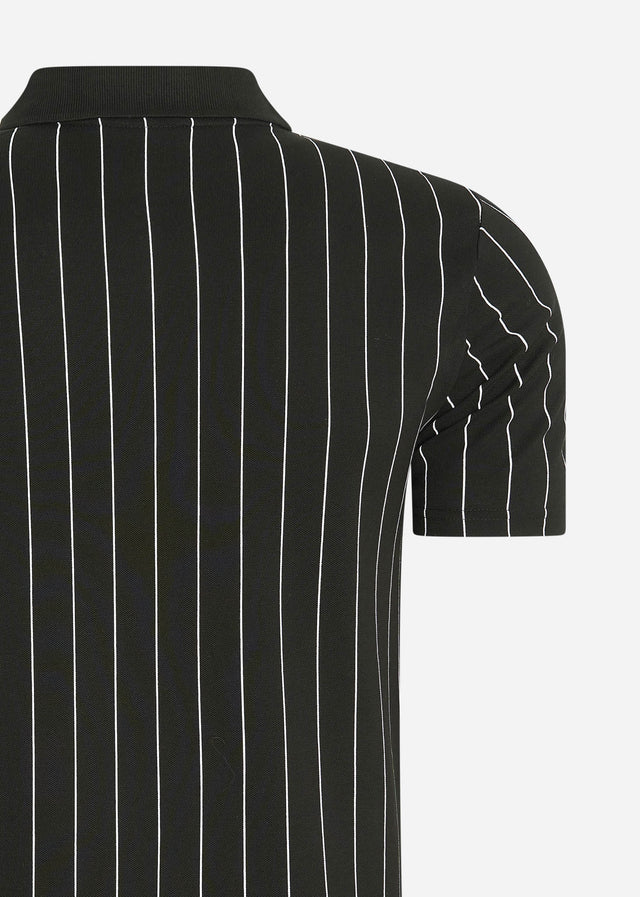 Fila Polos Luckenwalde polo shirt - black bright white striped