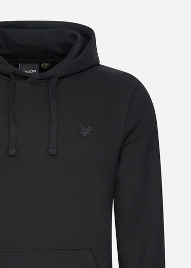 Lyle & Scott Hoodies Tonal eagle pullover hoodie - jet black