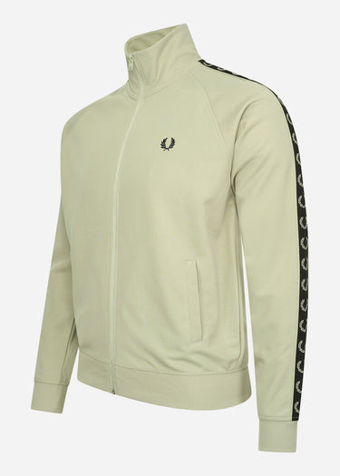 Fred Perry Vesten Contrast tape track jacket - light oyster black