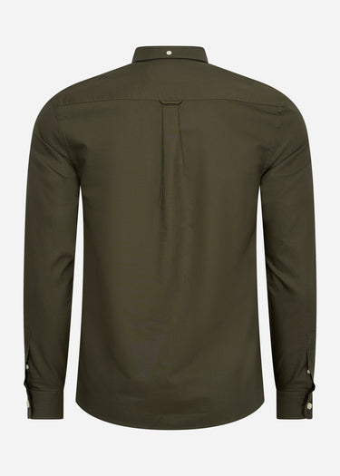 Lyle & Scott Overhemden Tonal eagle regular fit light weight oxford shirt - olive