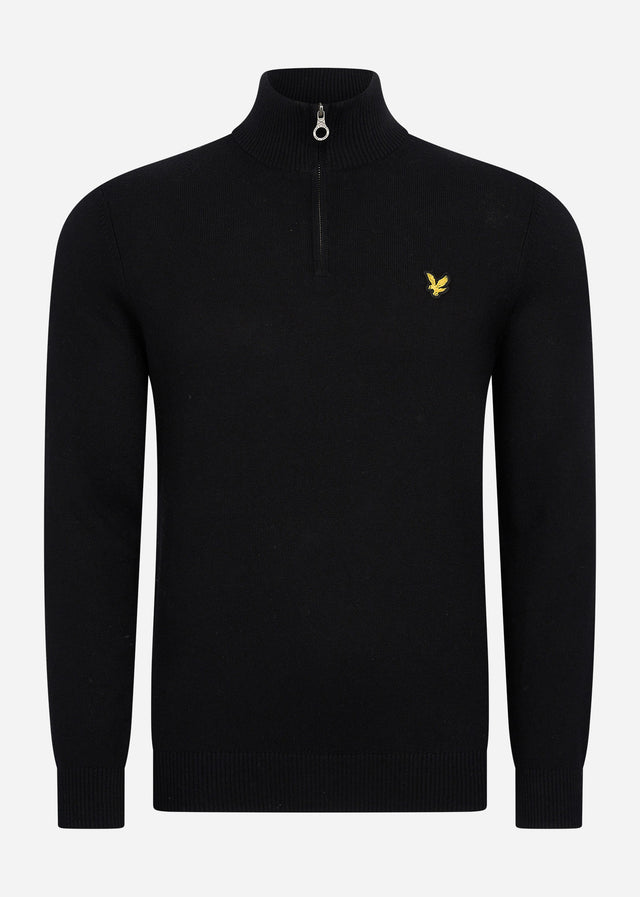 Lyle & Scott Sweaters Bundle cotton merino quarter zip jumper - jet black - dark navy - mid grey marl