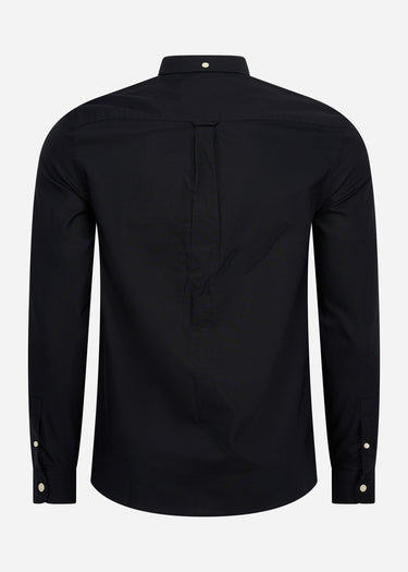 Lyle & Scott Overhemden Tonal eagle regular fit light weight oxford shirt - jet black