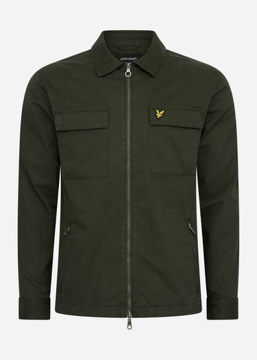 Lyle & Scott Overshirts Cotton twill overshirt - mountain moss