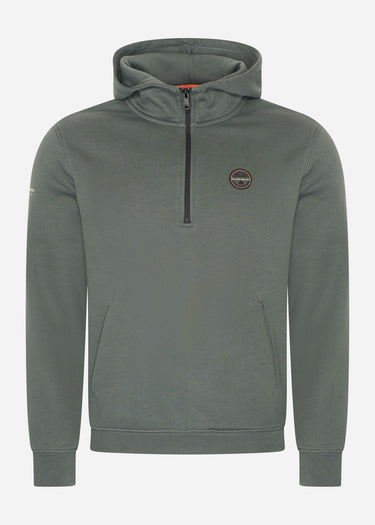 Napapijri Hoodies Badge halfzip hoodie - green urban