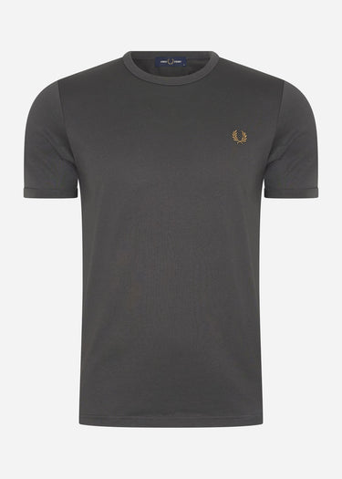 Fred Perry T-shirts Ringer t-shirt - anchgrey dark caramel