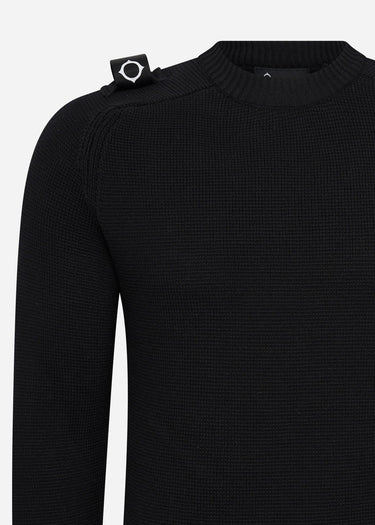 MA.Strum Truien Milano knit crew neck - jet black