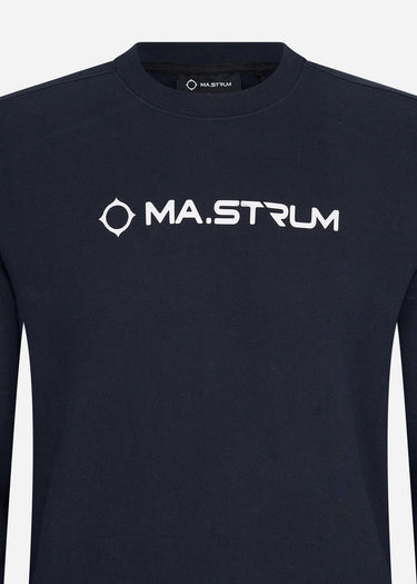 MA.Strum Truien Chest print crew sweat - ink navy