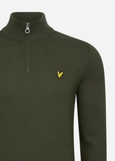 Lyle & Scott Truien Cotton merino quarter zip jumper - olive