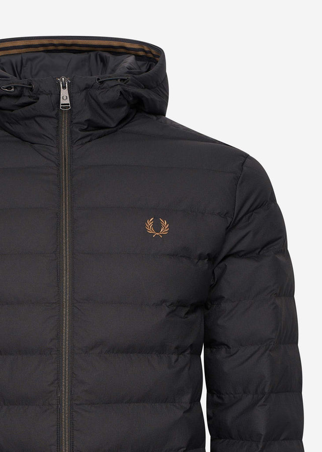 Fred Perry Jackets Hooded insulated jacket - black