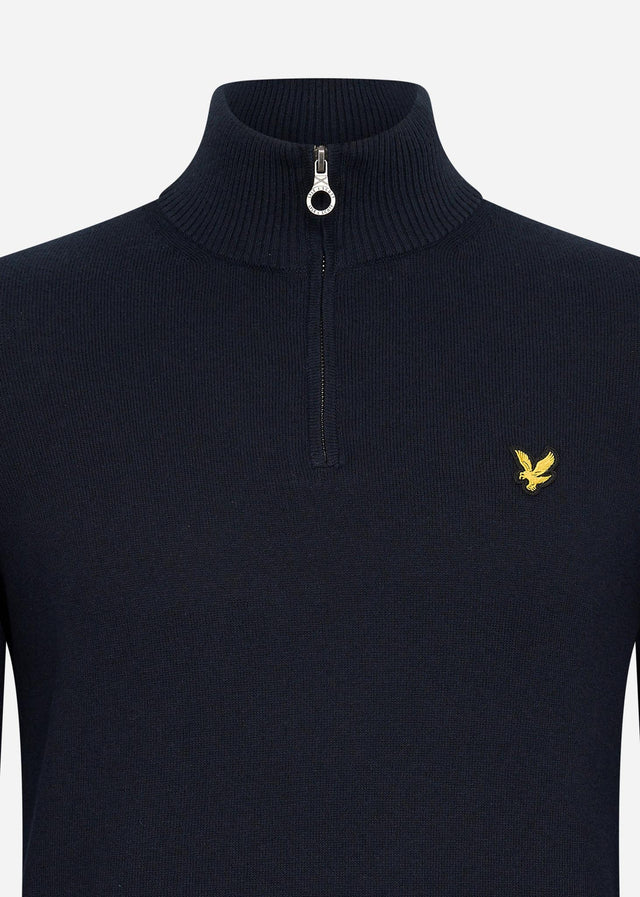 Lyle & Scott Sweaters Cotton merino quarter zip jumper - dark navy