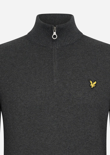 Lyle & Scott Truien Cotton merino quarter zip jumper - charcoal marl